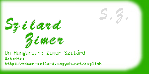 szilard zimer business card